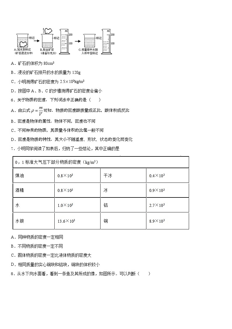 2023-2024学年山东省潍坊联考八年级物理第一学期期末联考模拟试题含答案第2页