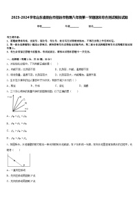 2023-2024学年山东省烟台市招远市物理八年级第一学期期末综合测试模拟试题含答案