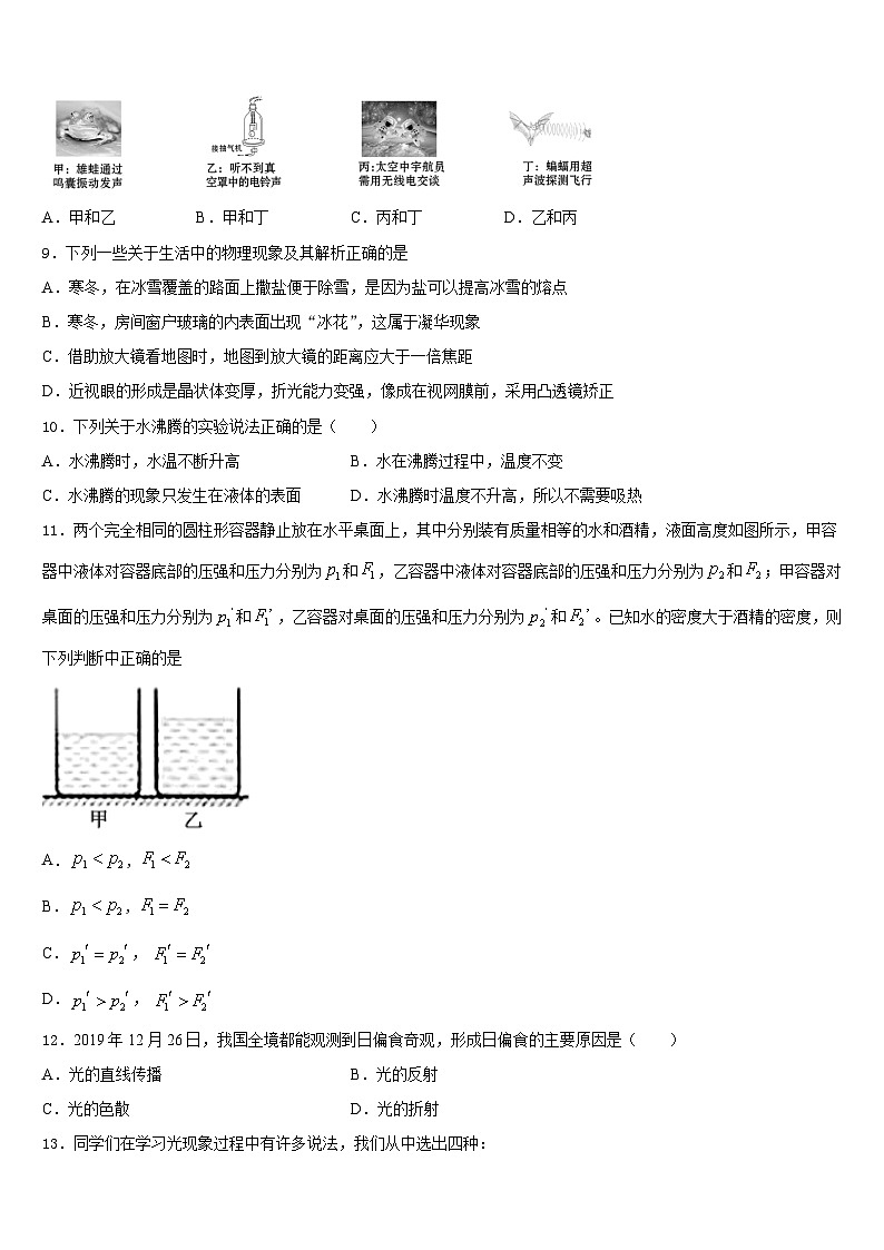 2023-2024学年山东省烟台市福山区八上物理期末经典模拟试题含答案03