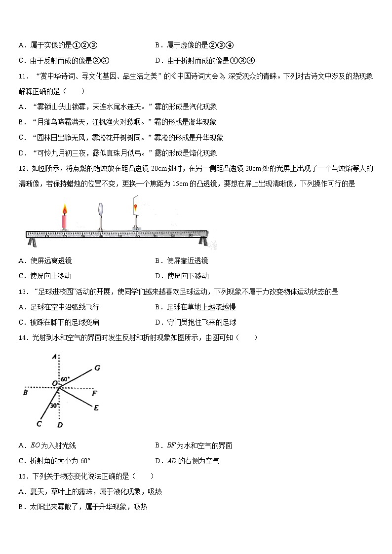 2023-2024学年山东省淄博市博山区八年级物理第一学期期末综合测试模拟试题含答案03