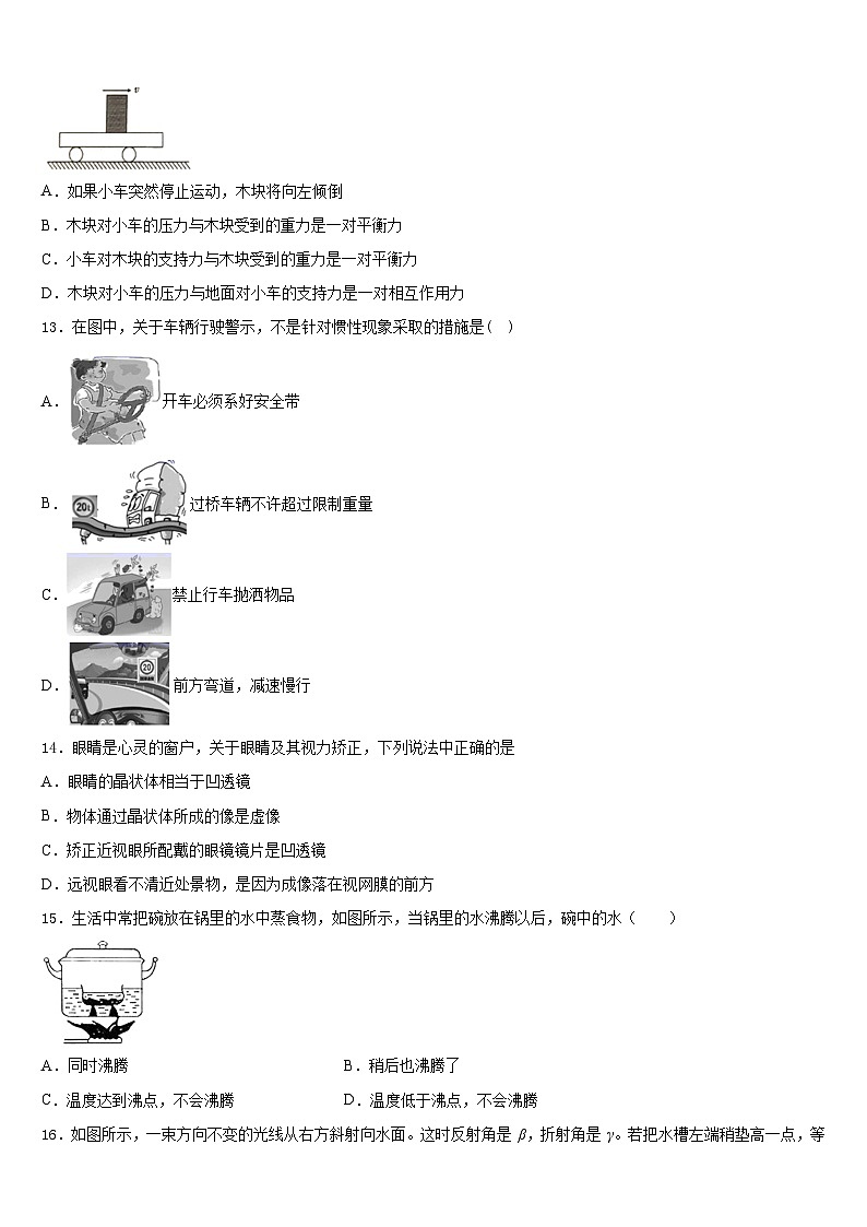 2023-2024学年山东省聊城市莘县物理八上期末调研模拟试题含答案第3页