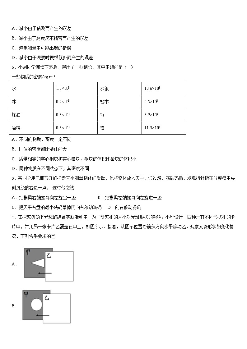 2023-2024学年山东省青岛五校联考物理八年级第一学期期末统考模拟试题含答案第2页