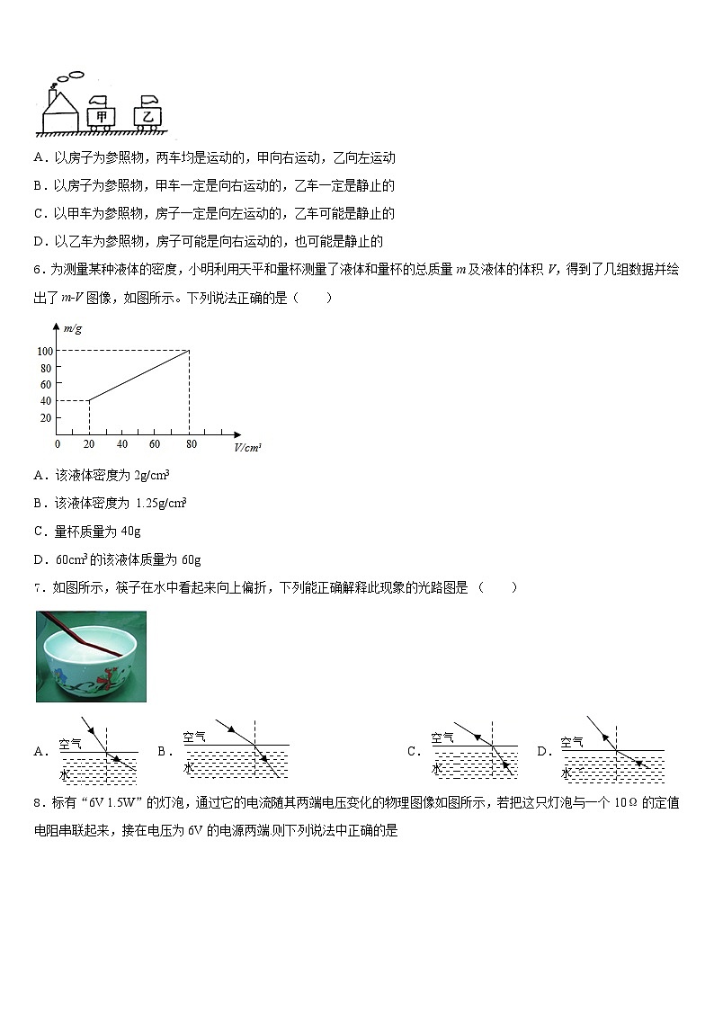 2023-2024学年山东省青岛市平度市第一中学物理八上期末质量检测试题含答案第2页