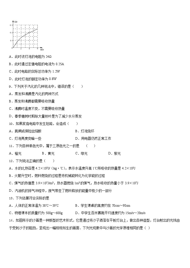 2023-2024学年山东省青岛市平度市第一中学物理八上期末质量检测试题含答案第3页