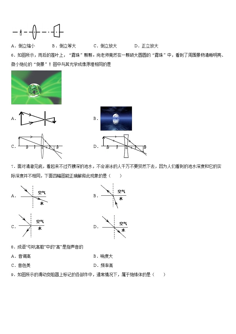 2023-2024学年山东省王浩屯中学八上物理期末复习检测模拟试题含答案第2页