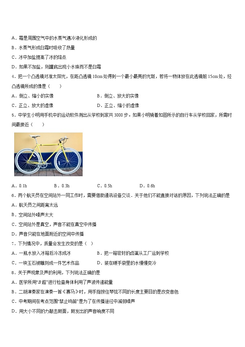 2023-2024学年山东省齐河县八年级物理第一学期期末达标检测模拟试题含答案第2页