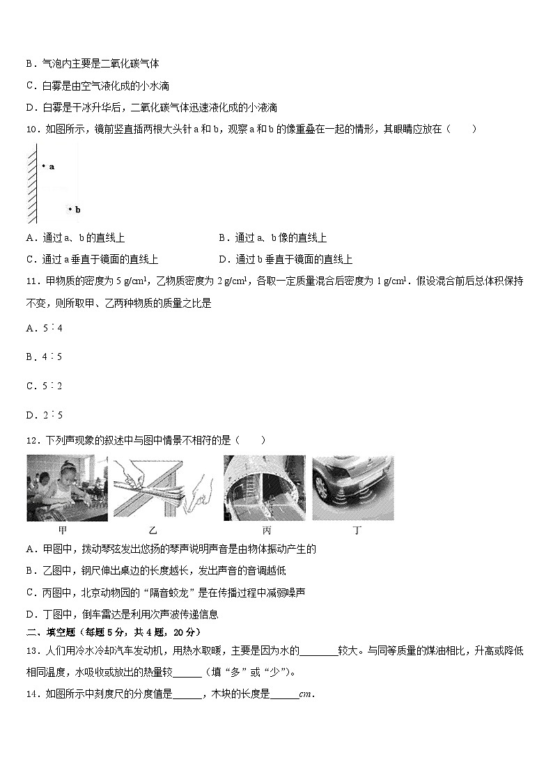 2023-2024学年山东省青岛市温泉中学物理八年级第一学期期末质量检测试题含答案第3页
