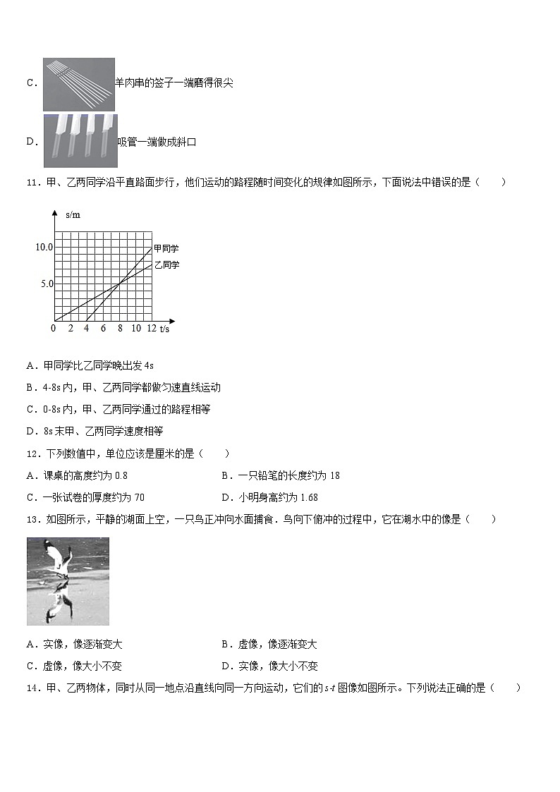 2023-2024学年山东省泰安市物理八上期末学业水平测试试题含答案第3页