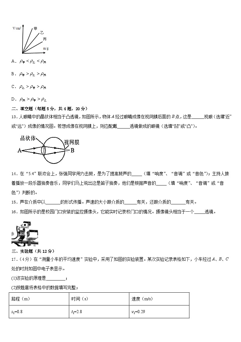 2023-2024学年山东省鄄城县联考八年级物理第一学期期末学业水平测试试题含答案第3页