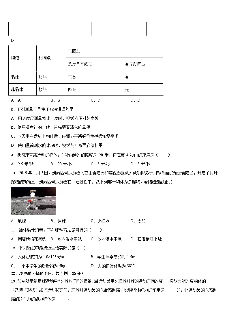 2023-2024学年山西省临汾市侯马市八上物理期末联考试题含答案03