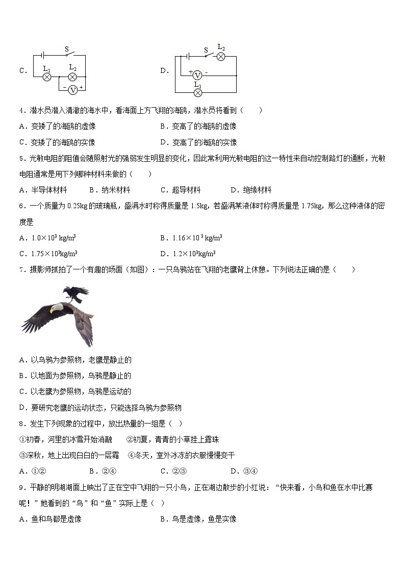 2023-2024学年广东省东莞市常平嘉盛实验学校物理八上期末监测模拟试题含答案02