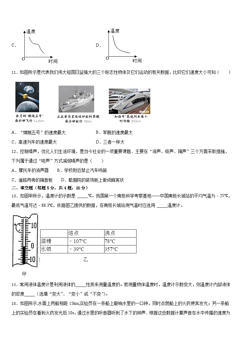 2023-2024学年广东省东莞市信义学校物理八年级第一学期期末考试试题含答案03