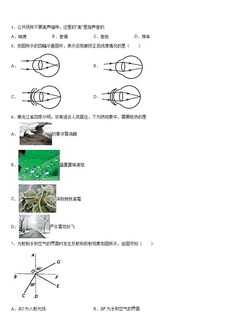 2023-2024学年广东省佛山市南海区物理八上期末联考模拟试题含答案02