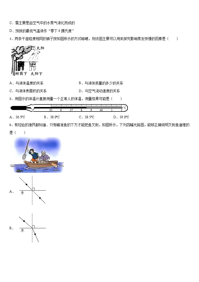 2023-2024学年广东省和平县八上物理期末复习检测模拟试题含答案第2页