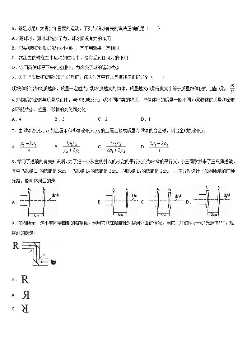 2023-2024学年山西省运城市稷山县物理八年级第一学期期末质量跟踪监视试题含答案02