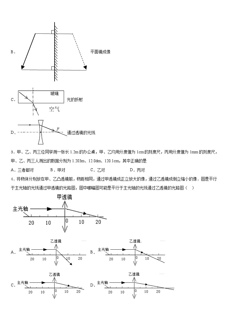 2023-2024学年广东省廉江市实验学校八上物理期末质量检测模拟试题含答案02