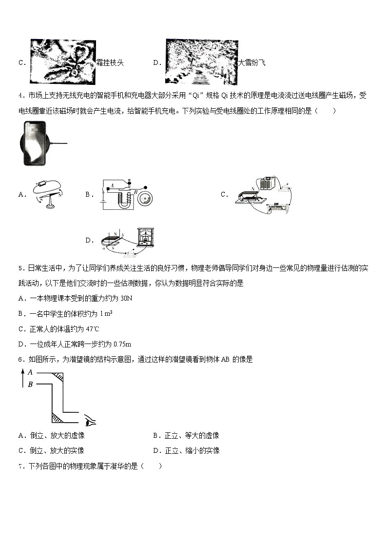 2023-2024学年广东省茂名市行知中学物理八上期末联考试题含答案第2页