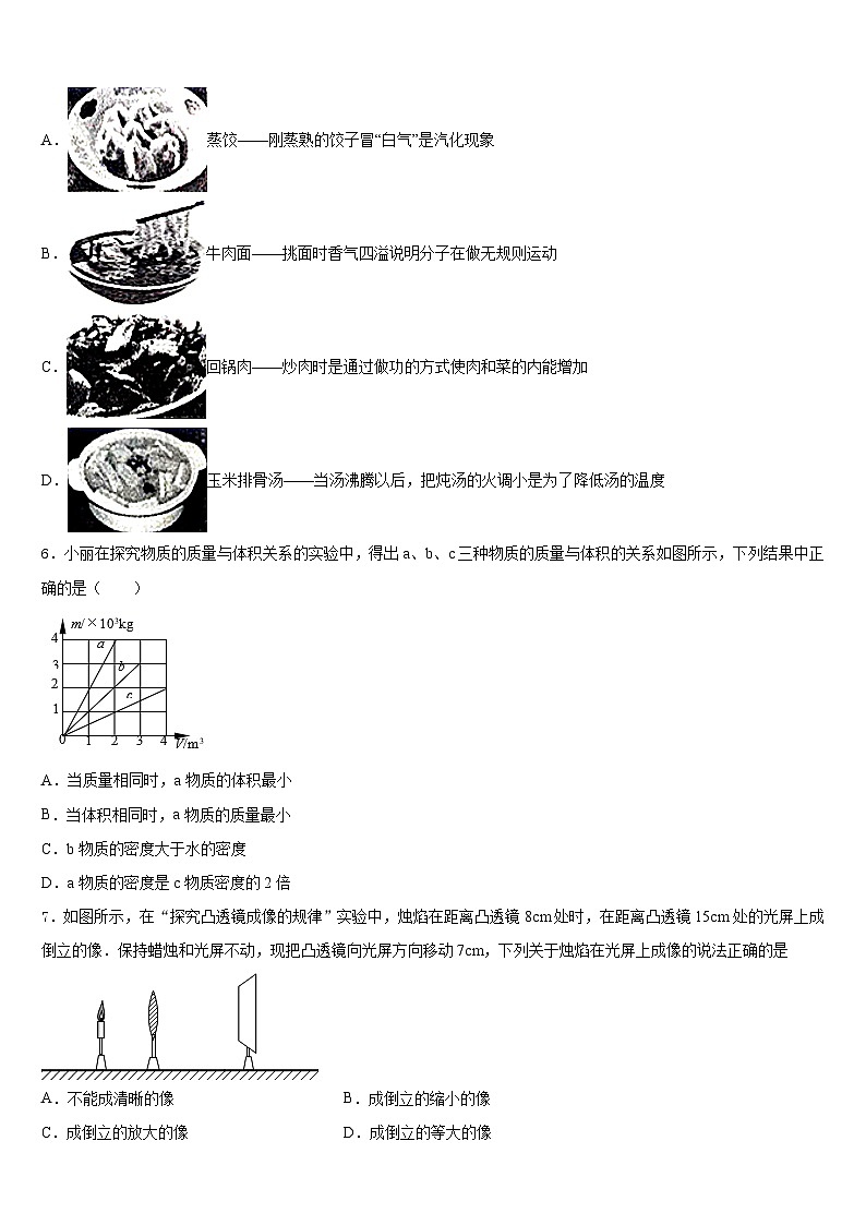 2023-2024学年广东省深圳市高峰学校物理八年级第一学期期末联考模拟试题含答案02