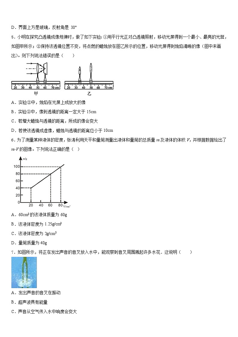 2023-2024学年广东省深圳市耀华实验学校八年级物理第一学期期末检测模拟试题含答案02
