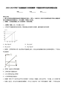 2023-2024学年广东省郁南县八年级物理第一学期期末教学质量检测模拟试题含答案