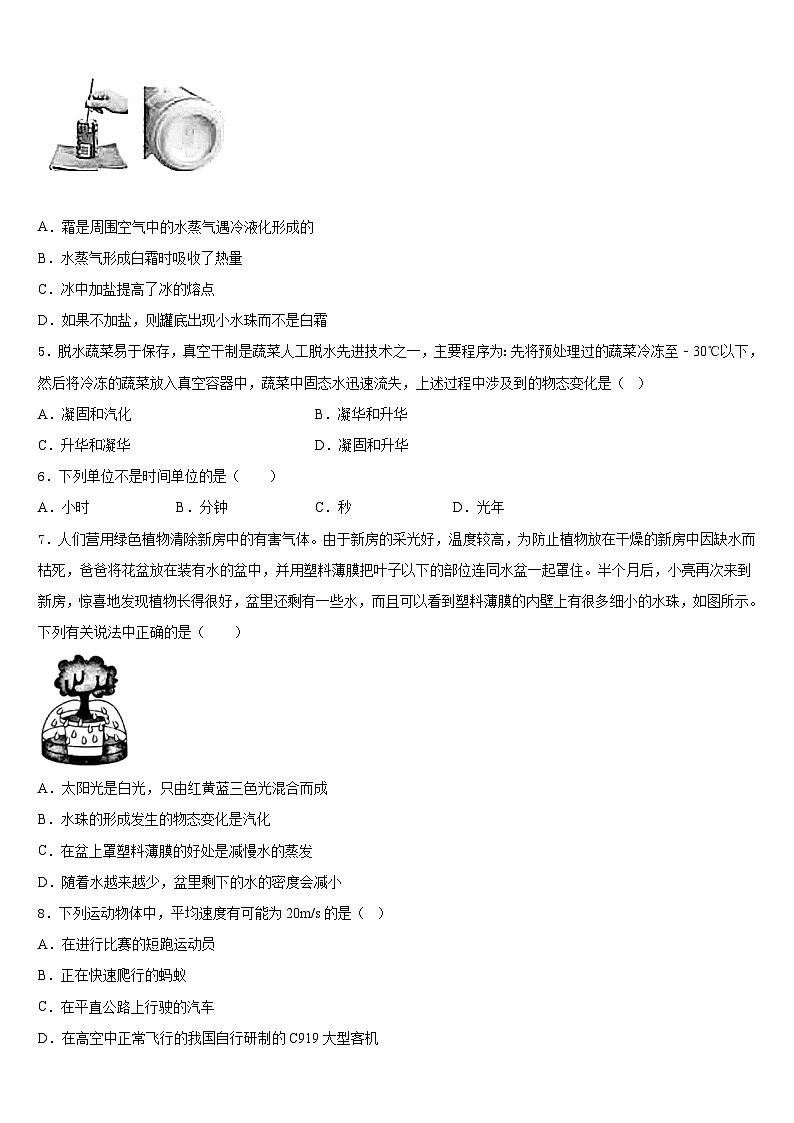 2023-2024学年广东省湛江市二十三中学物理八上期末联考模拟试题含答案第2页