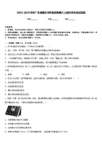 2023-2024学年广东省肇庆市怀集县物理八上期末综合测试试题含答案