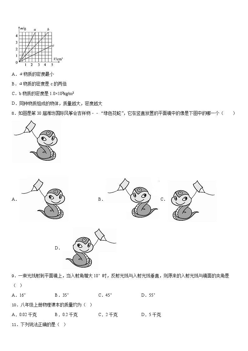 2023-2024学年广西崇左市江州区物理八年级第一学期期末预测试题含答案第3页