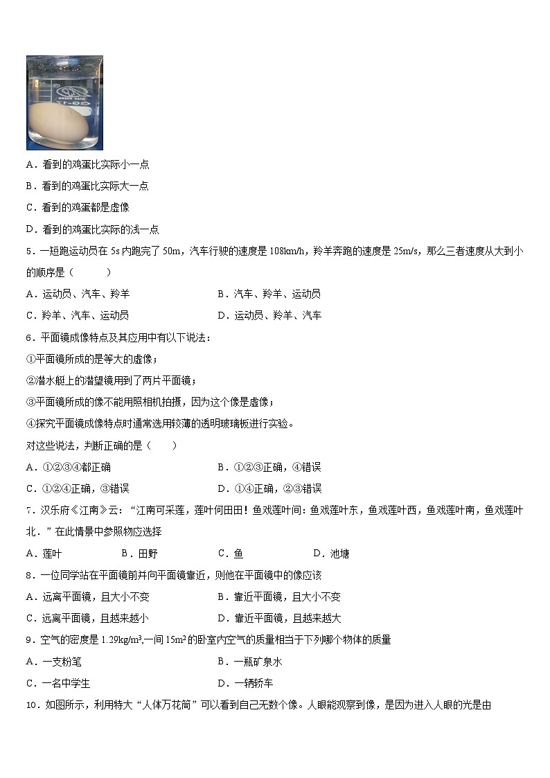 2023-2024学年德宏市重点中学八上物理期末复习检测模拟试题含答案第2页