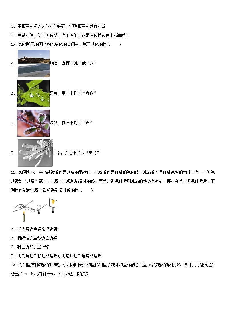 2023-2024学年广西百色市平果县八上物理期末统考试题含答案第3页