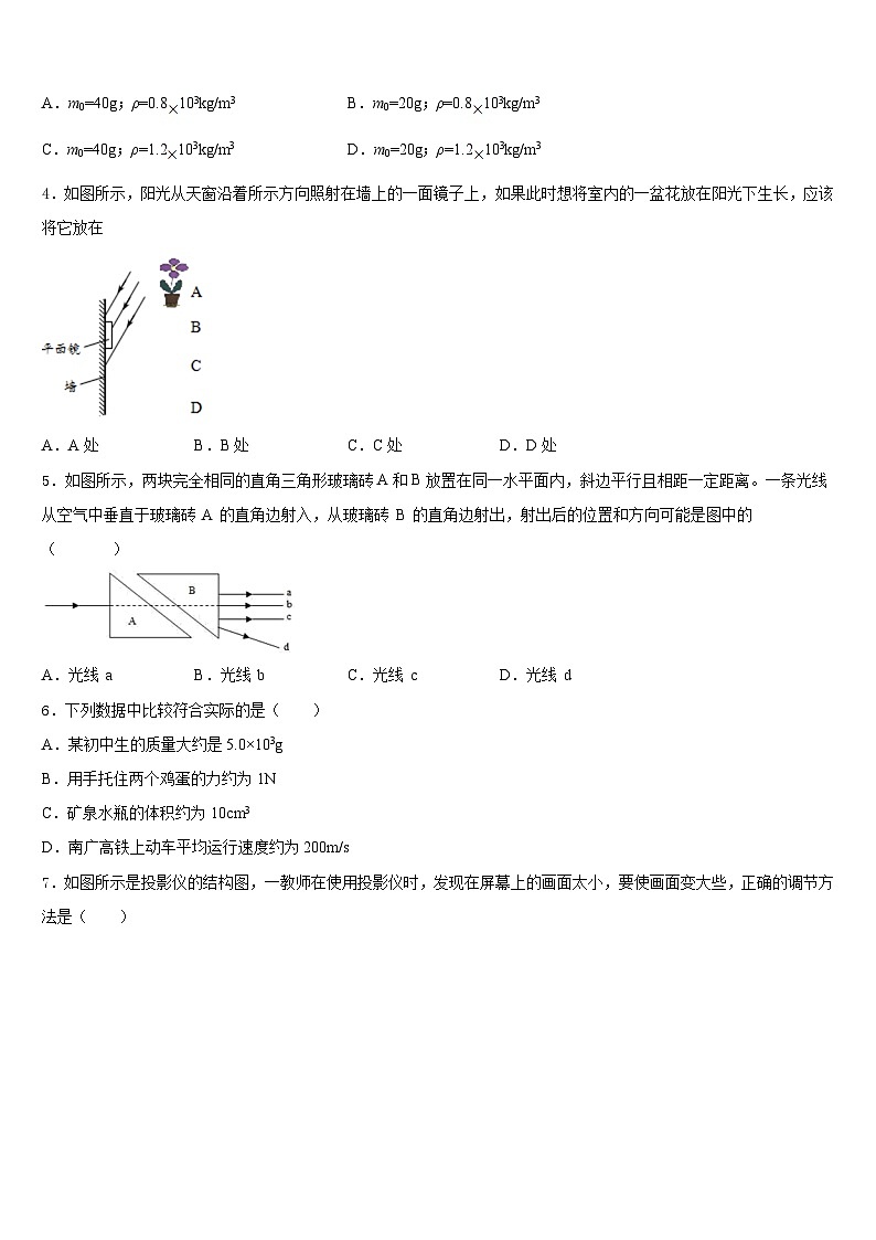 2023-2024学年广西钦州市钦州港经济技术开发区八上物理期末监测模拟试题含答案第2页
