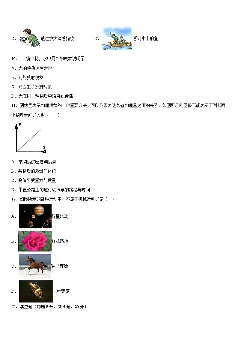 2023-2024学年新余市重点中学物理八上期末预测试题含答案第3页