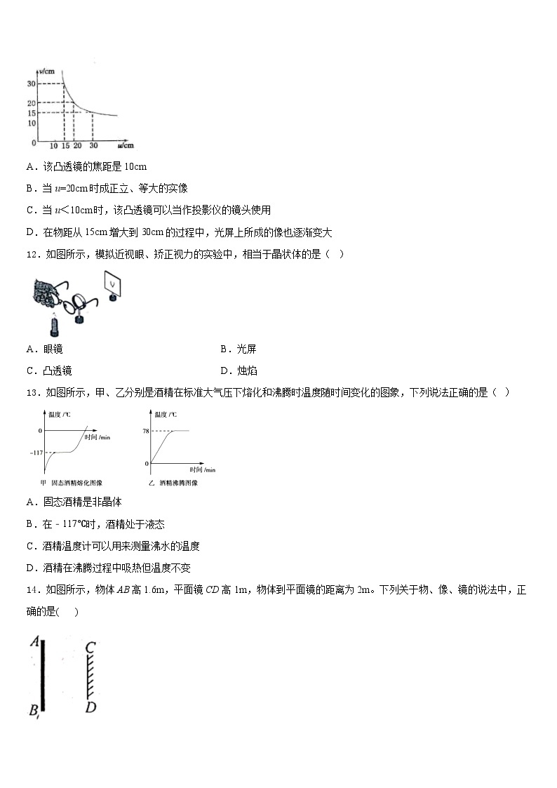 2023-2024学年廊坊三中八上物理期末达标检测模拟试题含答案03