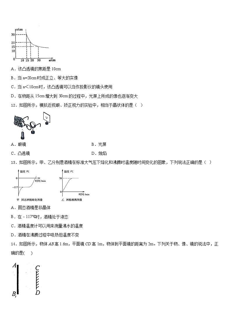 2023-2024学年廊坊三中八上物理期末达标检测模拟试题含答案03