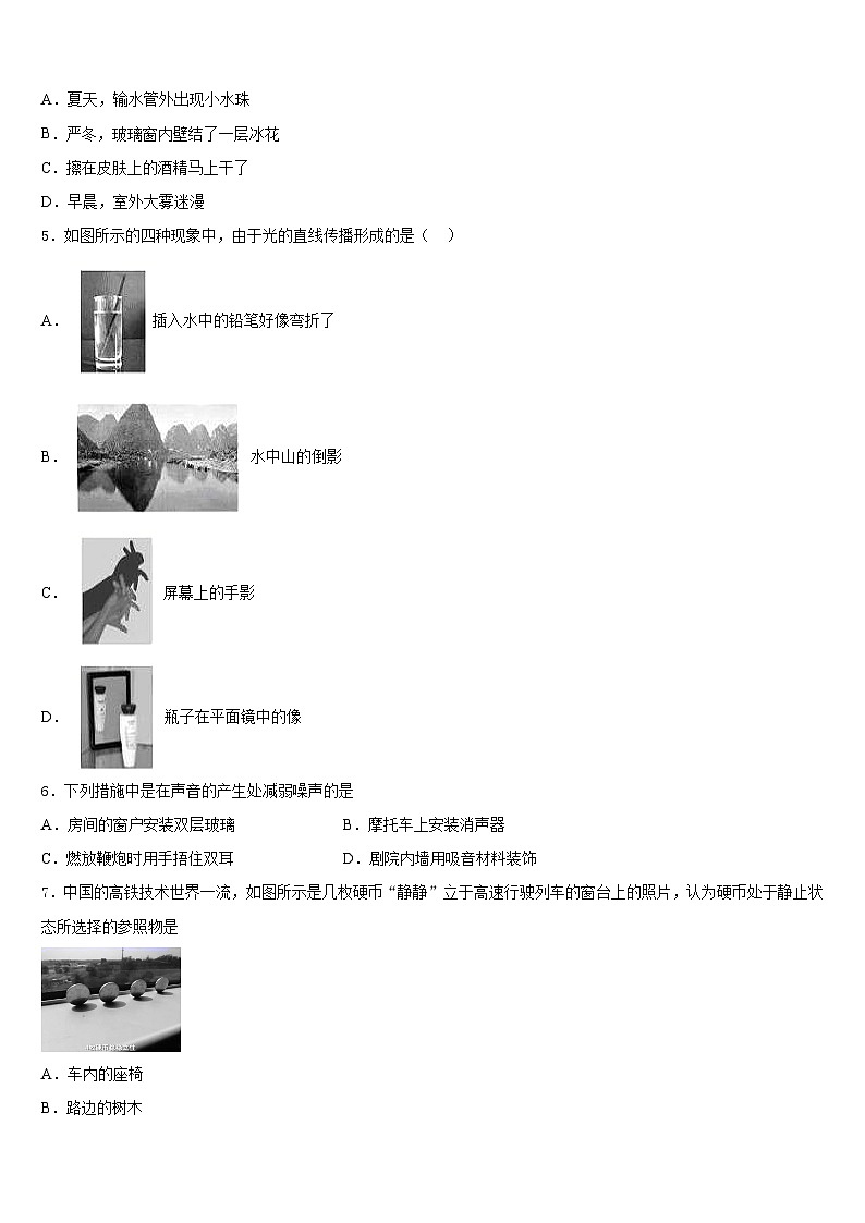 2023-2024学年揭阳市重点中学八上物理期末学业质量监测试题含答案第2页