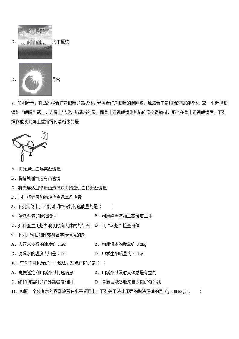 2023-2024学年江苏省兴化市楚水初级中学八年级物理第一学期期末教学质量检测试题含答案03