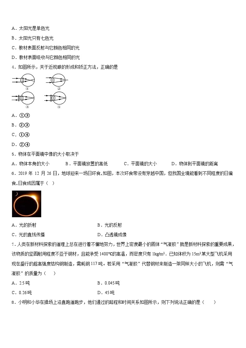 2023-2024学年曲靖市重点中学物理八上期末质量检测试题含答案第2页