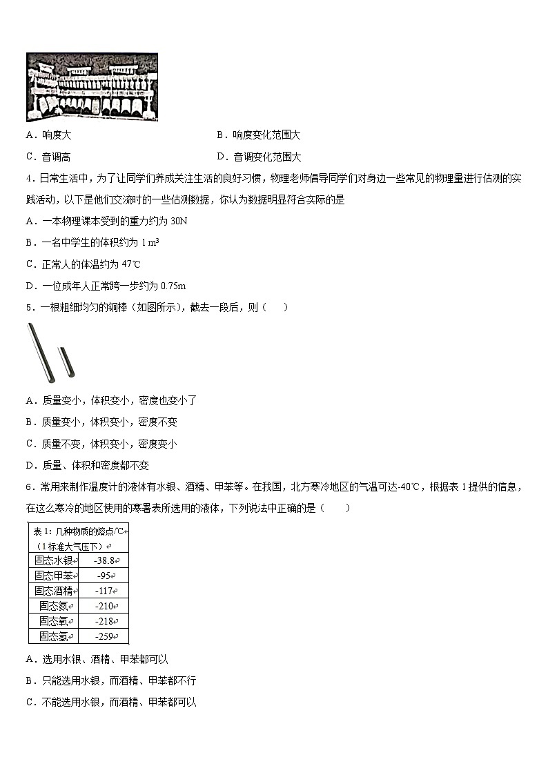 2023-2024学年武威市重点中学物理八上期末复习检测试题含答案第2页