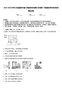 2023-2024学年江苏省南京市浦口外国语学校物理八年级第一学期期末教学质量检测模拟试题含答案