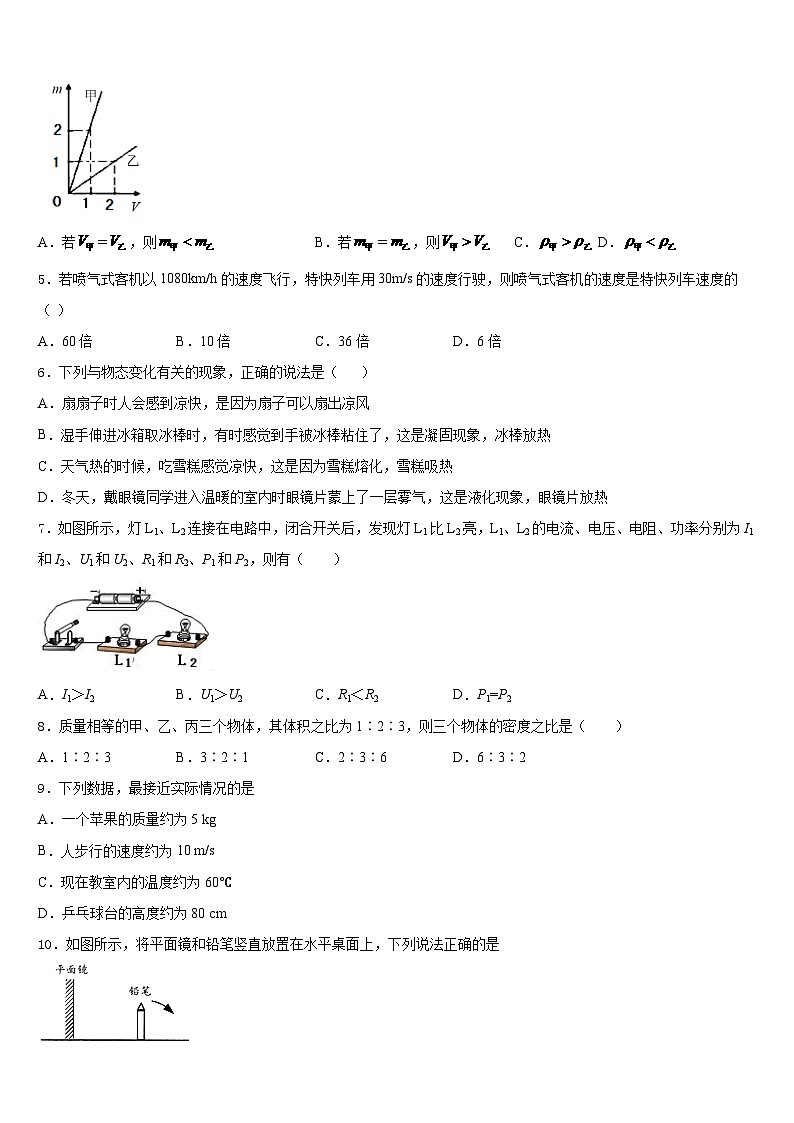2023-2024学年江苏省宜兴市张渚徐舍教联盟物理八上期末调研模拟试题含答案02