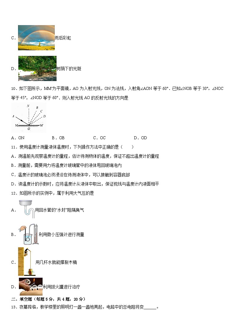 2023-2024学年江苏省南通市海安市十校联考八年级物理第一学期期末质量检测试题含答案第3页