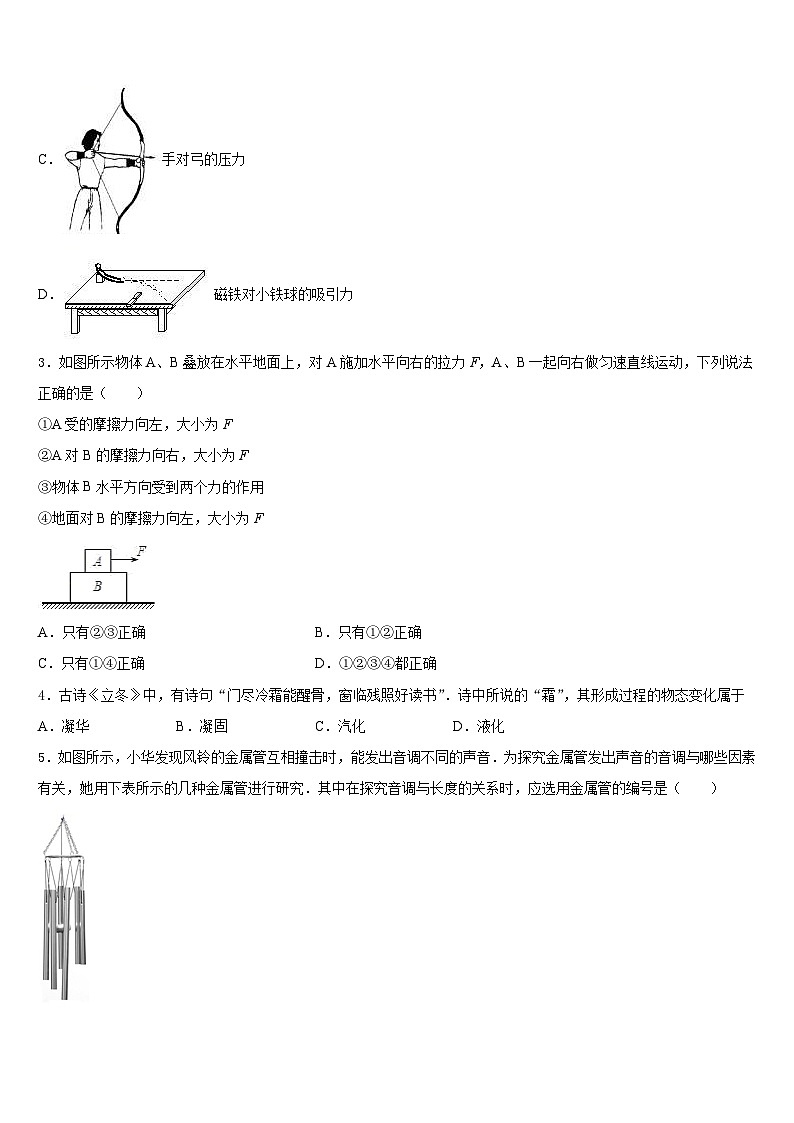 2023-2024学年江苏省启东中学物理八年级第一学期期末检测模拟试题含答案第2页