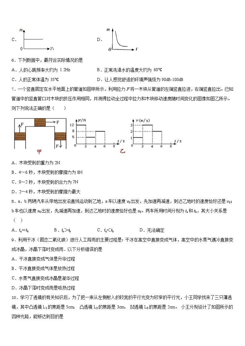 2023-2024学年江苏省常州市金坛区物理八上期末教学质量检测模拟试题含答案第2页