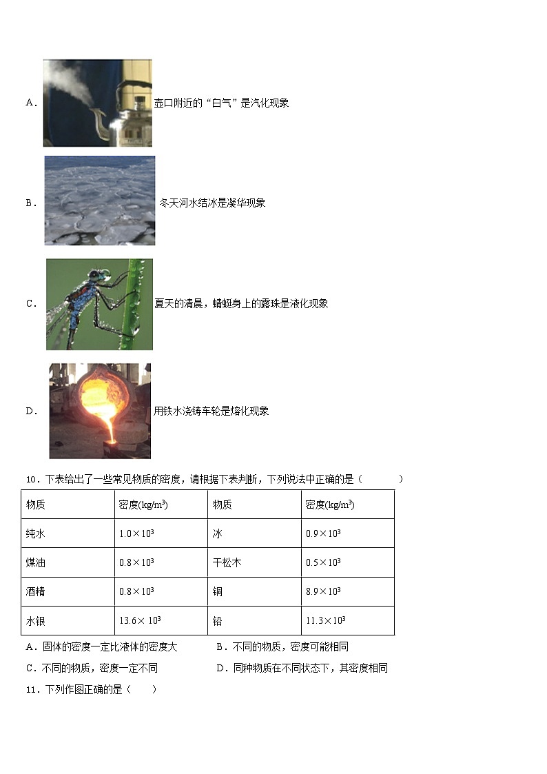 2023-2024学年江苏省常州市新北区实验学校物理八上期末监测试题含答案第3页