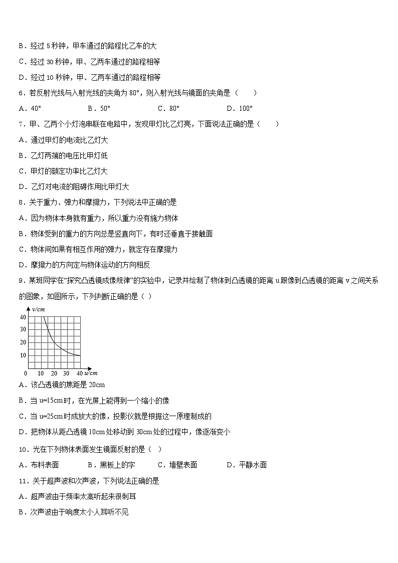 2023-2024学年江苏省新沂市度第二期期物理八上期末联考模拟试题含答案第2页