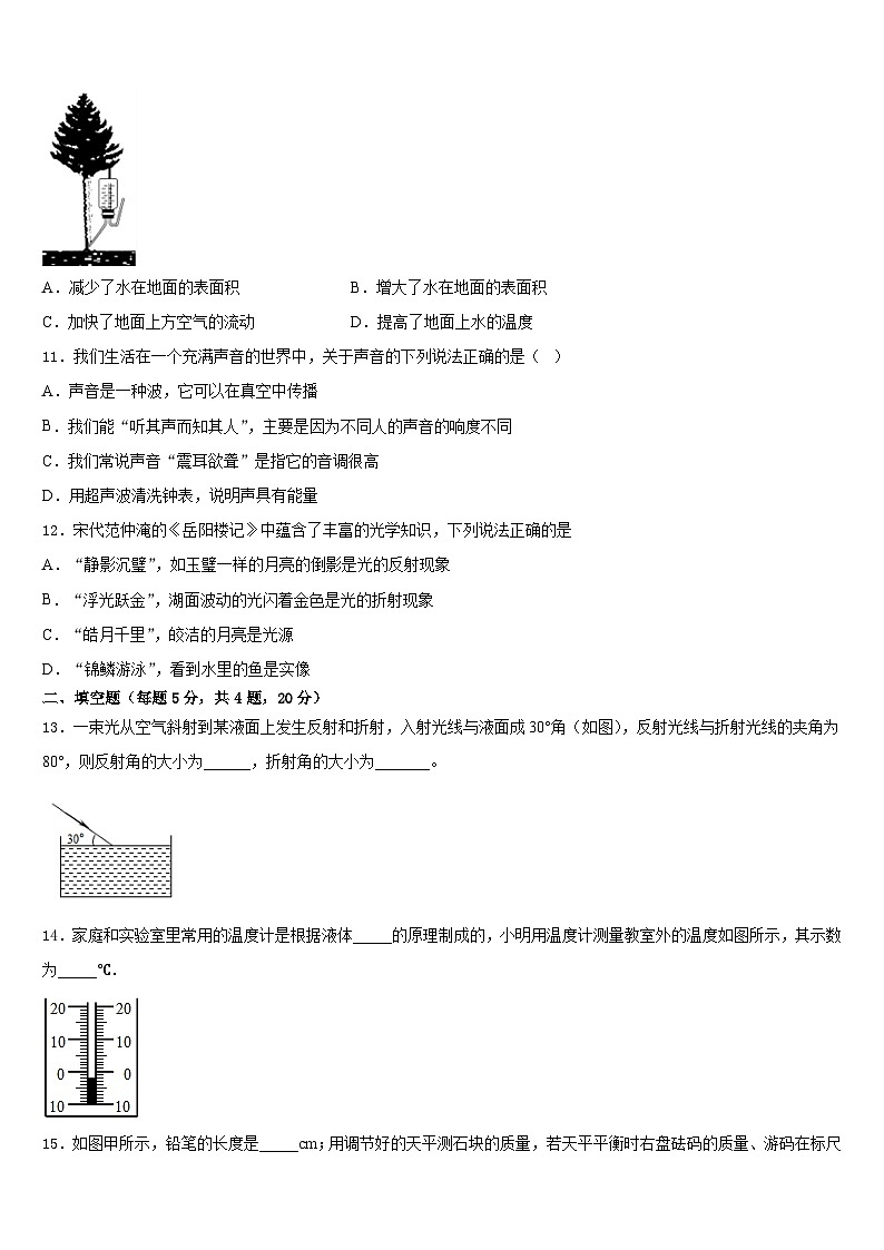 2023-2024学年江苏省泰州市三中学教育联盟八年级物理第一学期期末达标测试试题含答案第3页