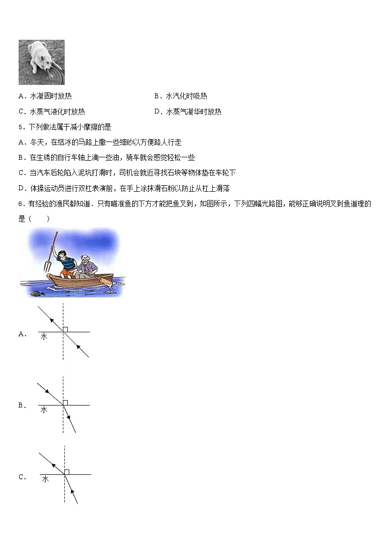 2023-2024学年江苏省无锡市江阴市物理八年级第一学期期末质量检测试题含答案第2页