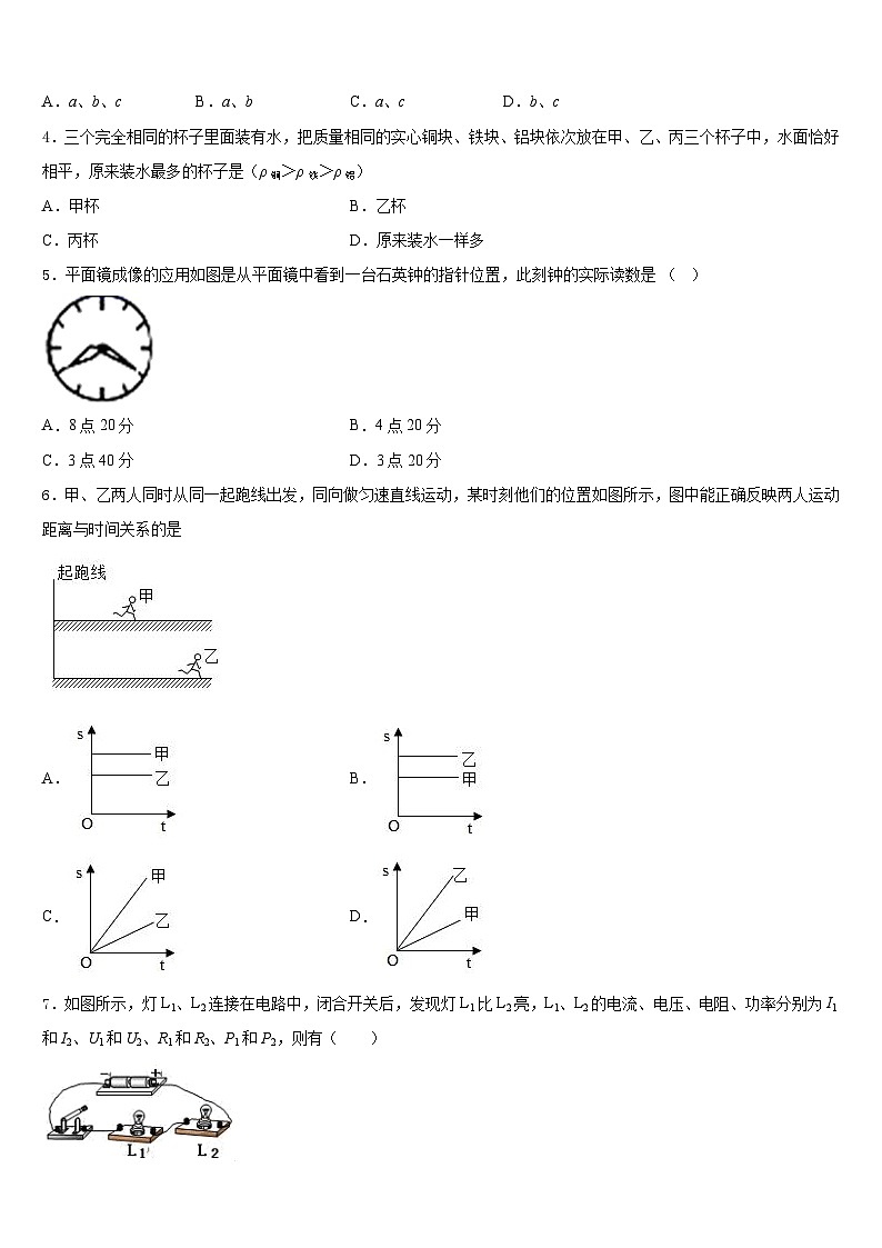 2023-2024学年江苏省淮安市岔河九制学校物理八年级第一学期期末质量跟踪监视模拟试题含答案02