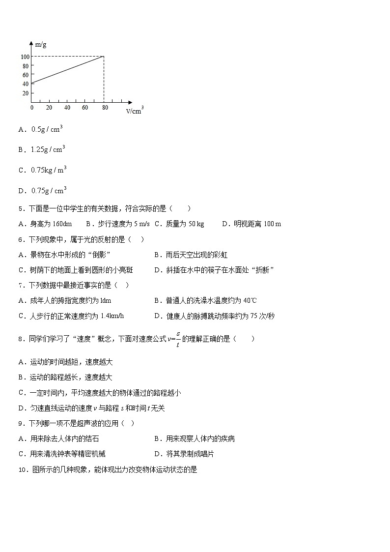 2023-2024学年江苏省淮安市洪泽县八上物理期末联考模拟试题含答案02
