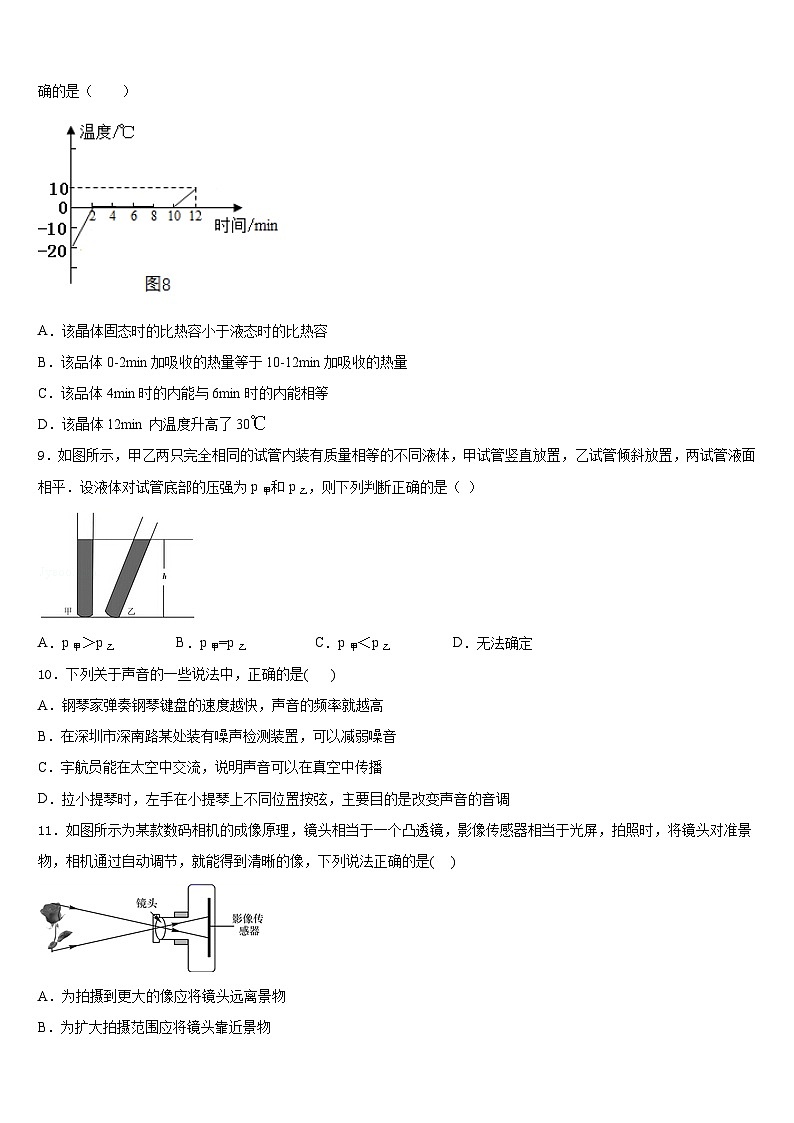 2023-2024学年江苏省苏州市市辖区物理八年级第一学期期末联考模拟试题含答案第3页