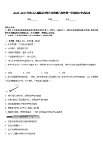 2023-2024学年江苏省盐城市阜宁县物理八年级第一学期期末考试试题含答案